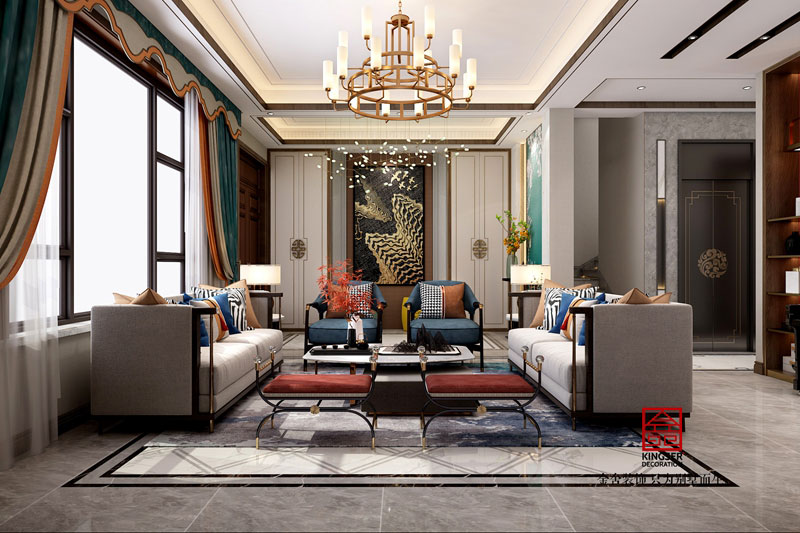 金舍裝飾大者300平別墅新中式風(fēng)格設(shè)計(jì)作品