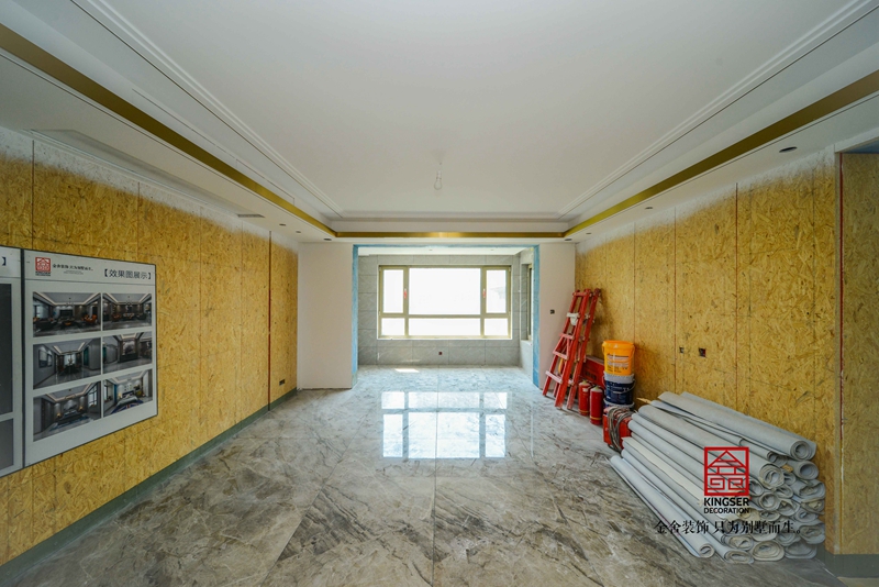 金舍裝飾東南智匯城191平油工施工現(xiàn)場