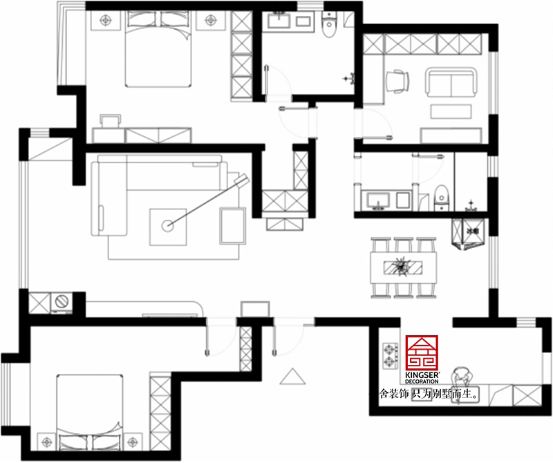尚賓城165㎡現(xiàn)代風(fēng)格戶型分析