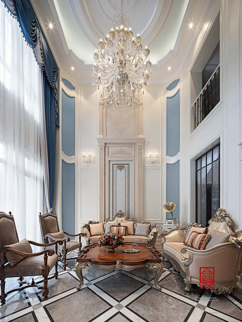 西山林語300㎡歐式風(fēng)格別墅裝修實(shí)景圖