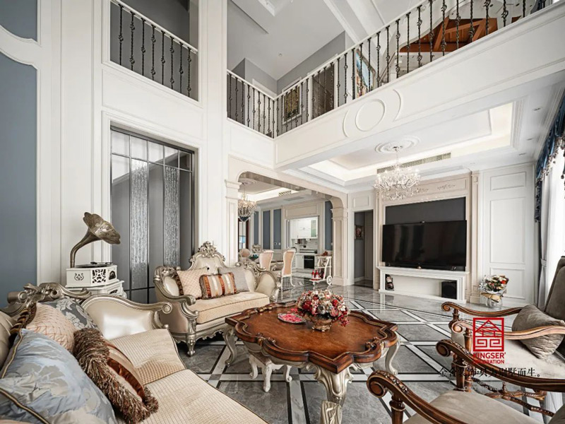 西山林語300㎡歐式風(fēng)格別墅裝修實(shí)景圖