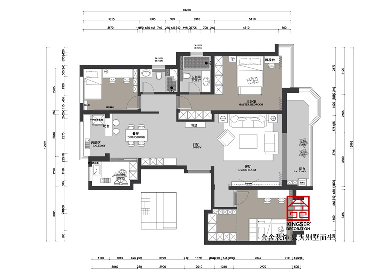 榮盛華府178平米裝修平面布置圖