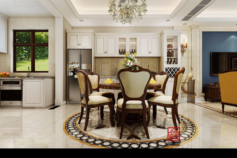 龍湖天宸原著-美式風(fēng)格-餐廳效果圖