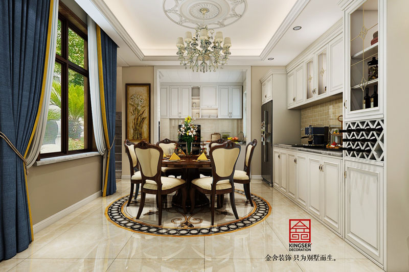 龍湖天宸原著-美式風(fēng)格-餐廳效果圖