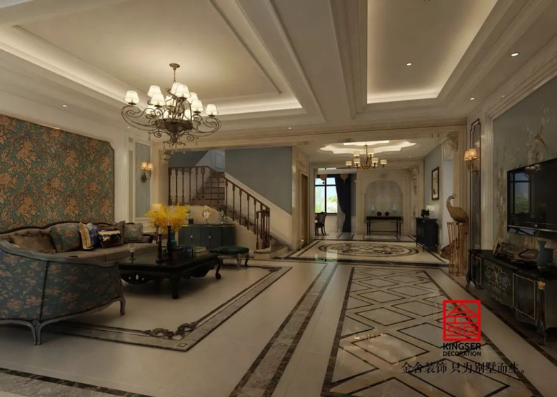 自建別墅800㎡裝修設計-簡約美式效果圖