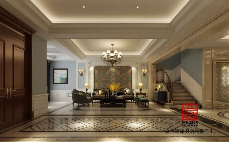 自建別墅800㎡裝修設計-簡約美式效果圖