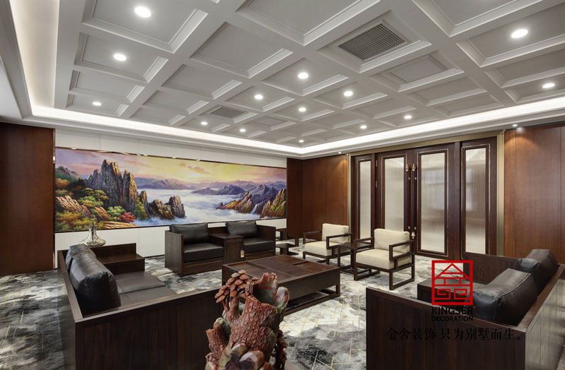 五合地產(chǎn)公司裝修2000平米中式風格實景圖  ?