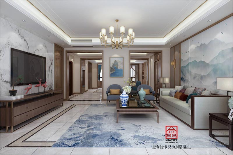 榮盛華府190平米中式風格裝修效果圖