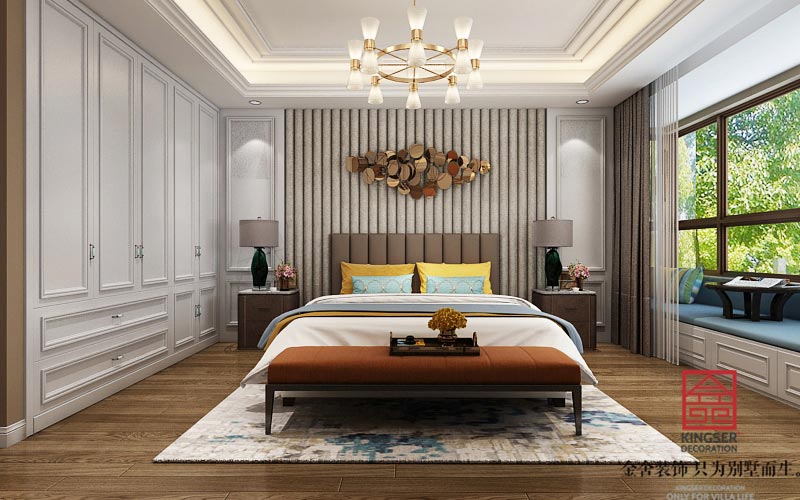 深州國賓壹號(hào)200平傳統(tǒng)美式風(fēng)格裝修效果圖