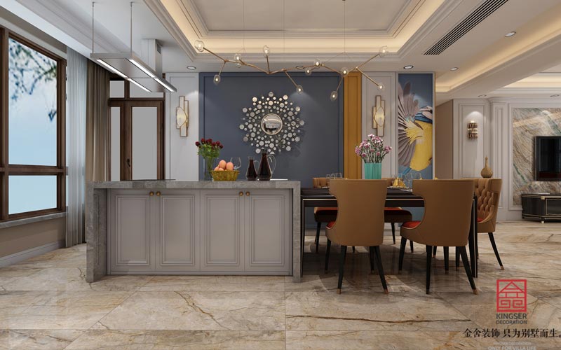 深州國賓壹號(hào)200平傳統(tǒng)美式風(fēng)格裝修效果圖