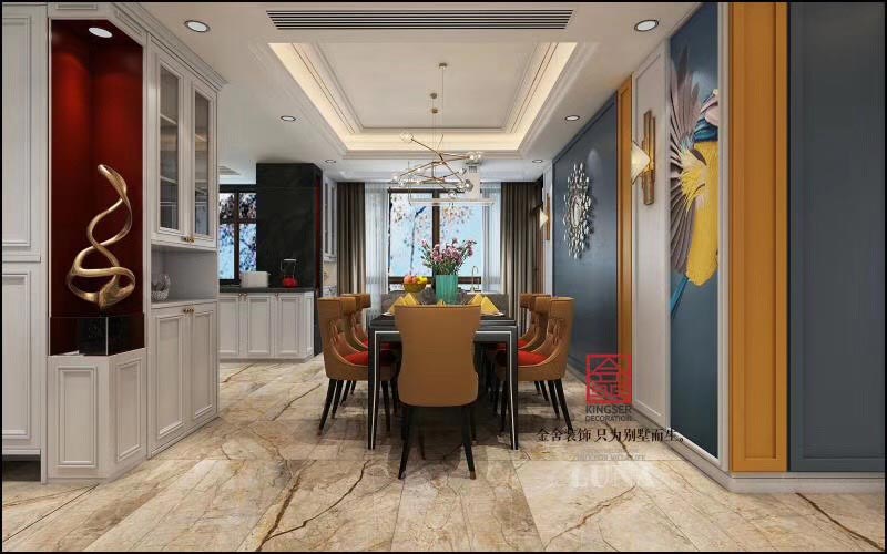 深州國賓壹號(hào)200平傳統(tǒng)美式風(fēng)格裝修效果圖