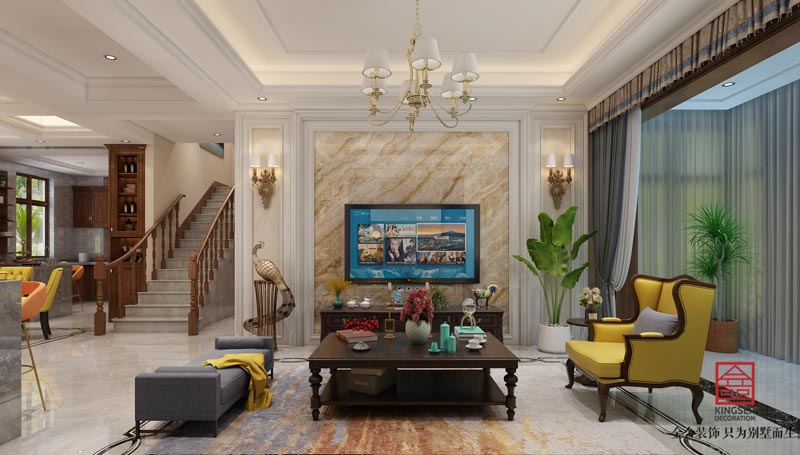 碧桂園別墅裝修260平米美式風(fēng)格設(shè)計(jì)效果圖