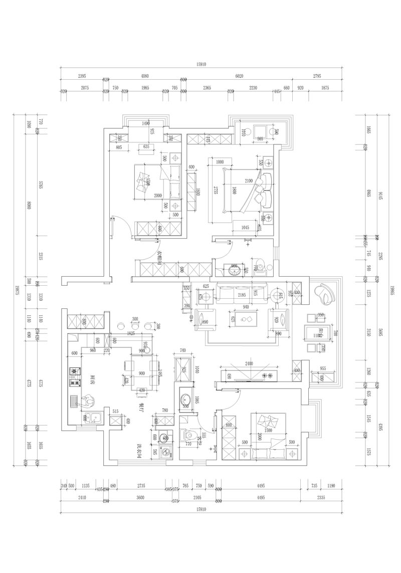 健康城160平米戶型優(yōu)缺點分析