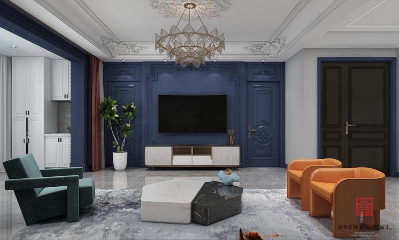 榮盛華府178平米輕奢風格裝修設(shè)計效果圖