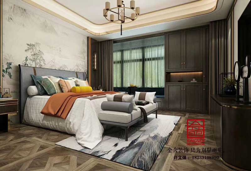 榮盛華府躍層裝修新中式風格效果圖