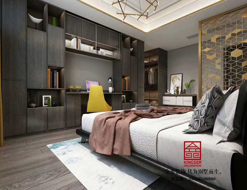 榮盛華府躍層裝修新中式風格效果圖