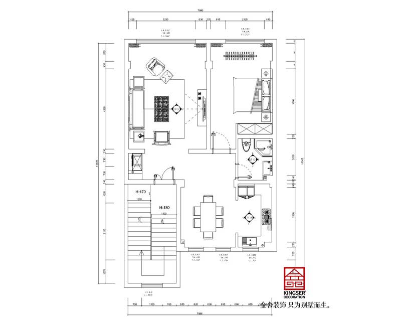 安國市數字中藥都300平別墅裝修戶型設計方案