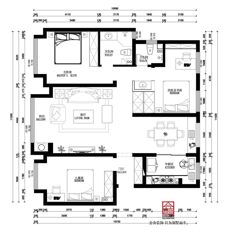 國(guó)賓壹號(hào)139平米戶型平面布置圖