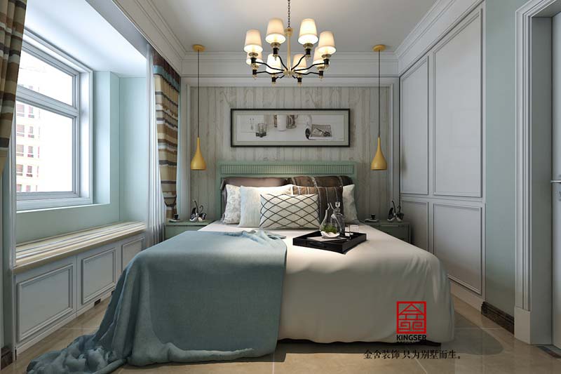 國(guó)賓壹號(hào)108平米清新美式裝修設(shè)計(jì)