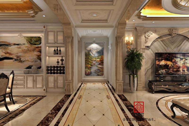 御龍灣裝修設計200平米歐式風格效果圖