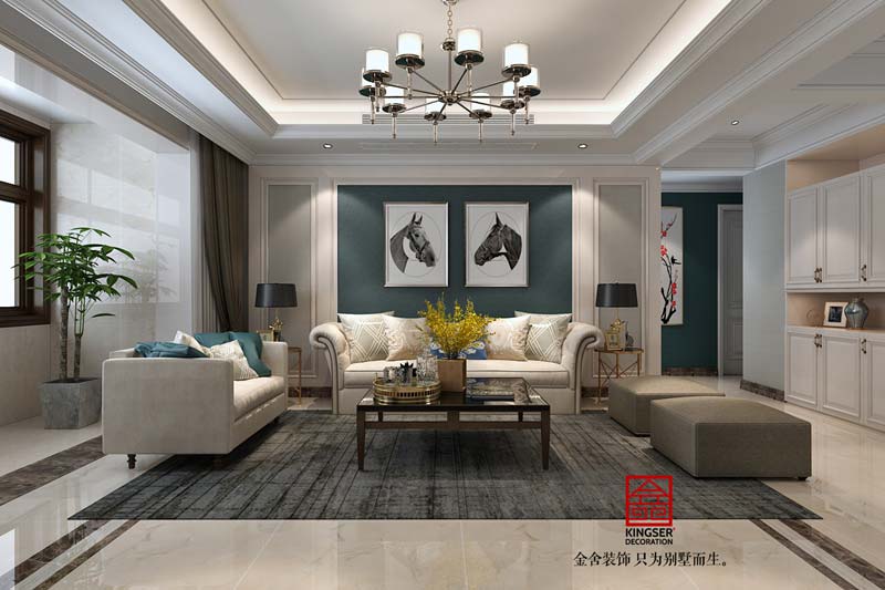 國賓壹號139平裝修美式風(fēng)格效果圖