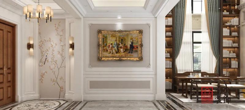 石家莊別墅裝修-原河名墅法式風(fēng)格效果圖