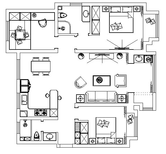瀚林甲第149平米裝修戶型分析