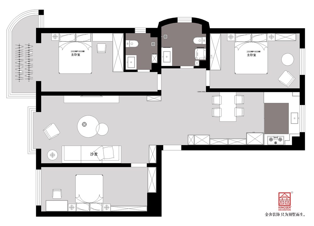 綠都皇城150平米裝修戶型解析