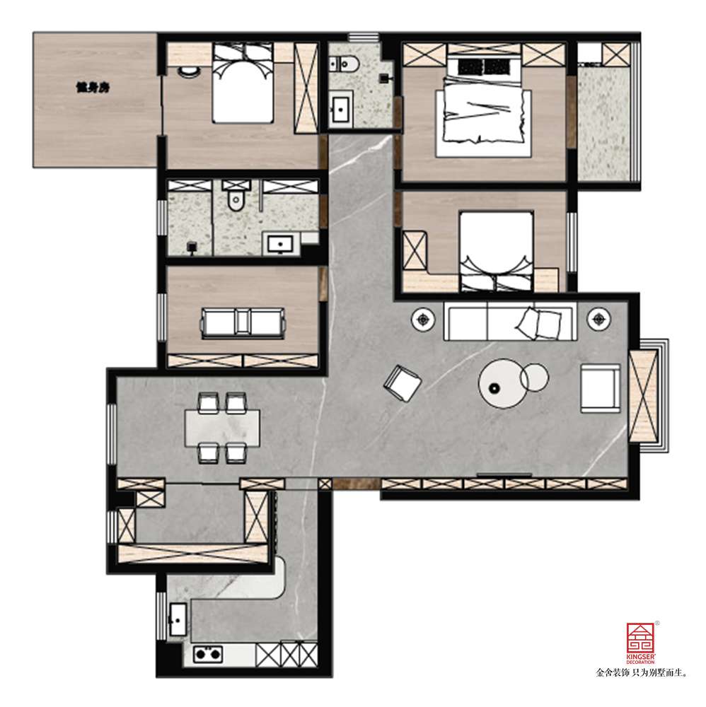 陽光國際190平米裝修戶型解析