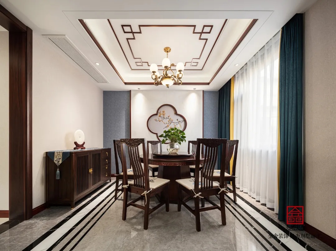 大者別墅300平米新中式風(fēng)格裝修-餐廳