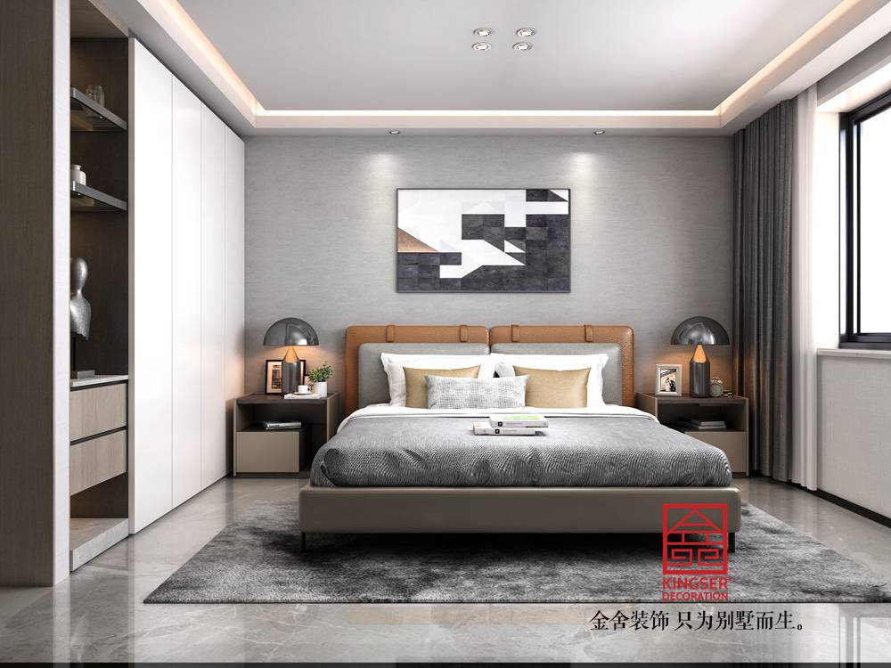 中冶德賢公館150平現(xiàn)代簡(jiǎn)約風(fēng)格裝修-臥室