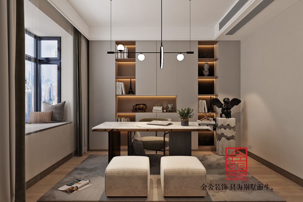 東方觀邸145平米現(xiàn)代簡(jiǎn)約裝修-書房