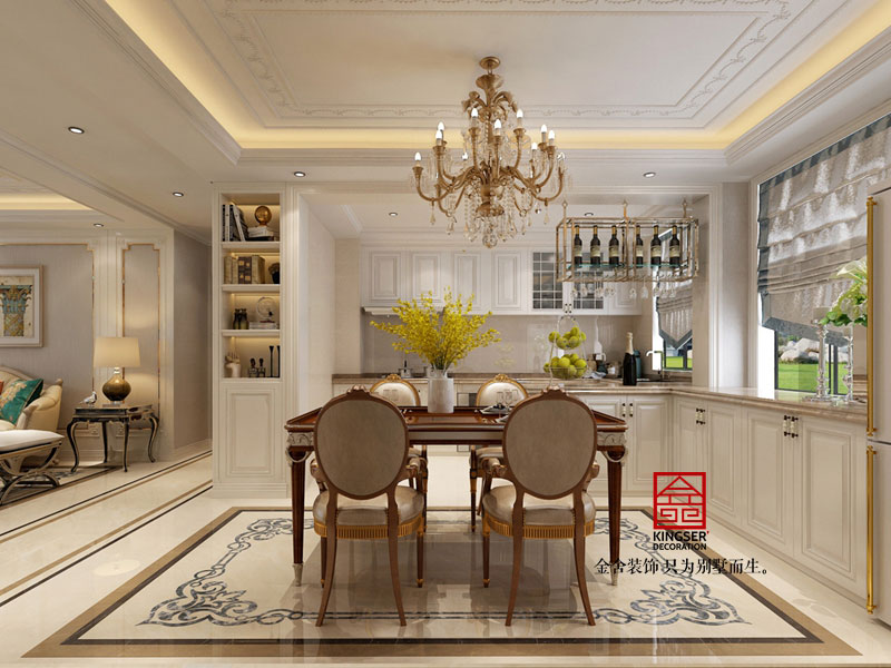 別墅客廳餐廳廚房一體裝修設(shè)計的精髓