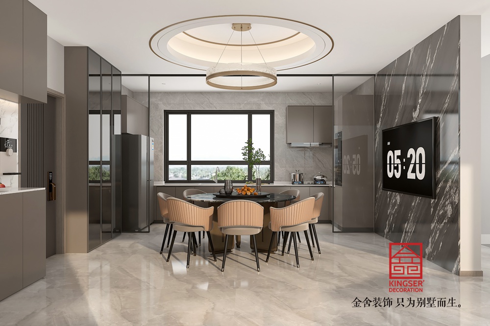 漢王府220平米意式輕奢風(fēng)格裝修-餐廳