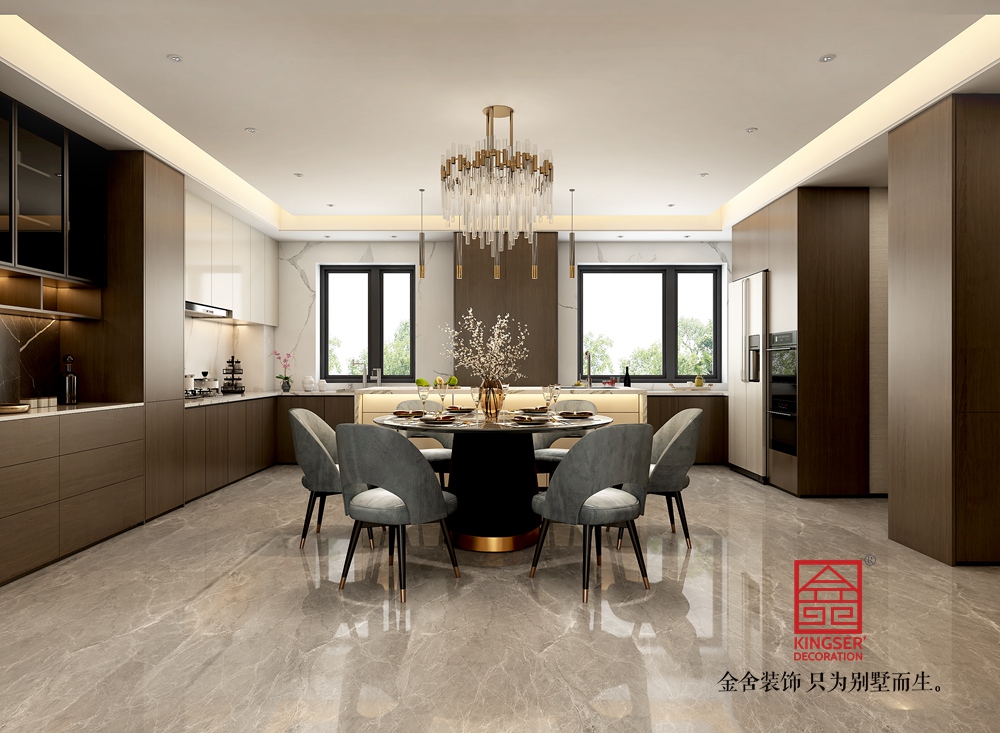 瑞凝府182平米意式輕奢風格裝修-餐廳