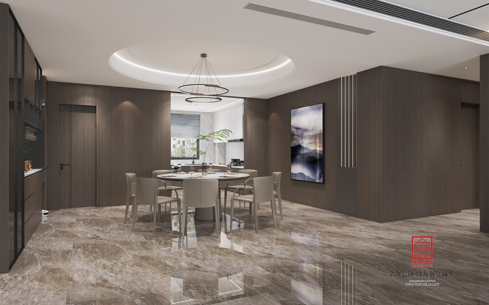 中海峯叁號院235平米意式風格裝修-餐廳