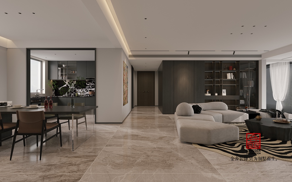 交投高新苑229平米現(xiàn)代簡約風格裝修-客餐廳