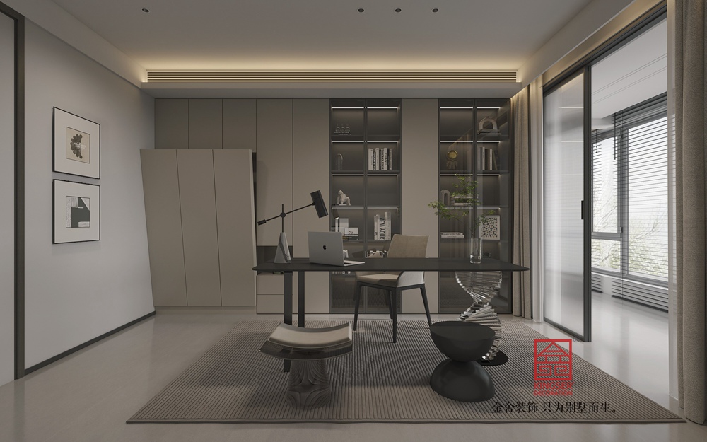 高新苑229平米現(xiàn)代簡約裝修-書房