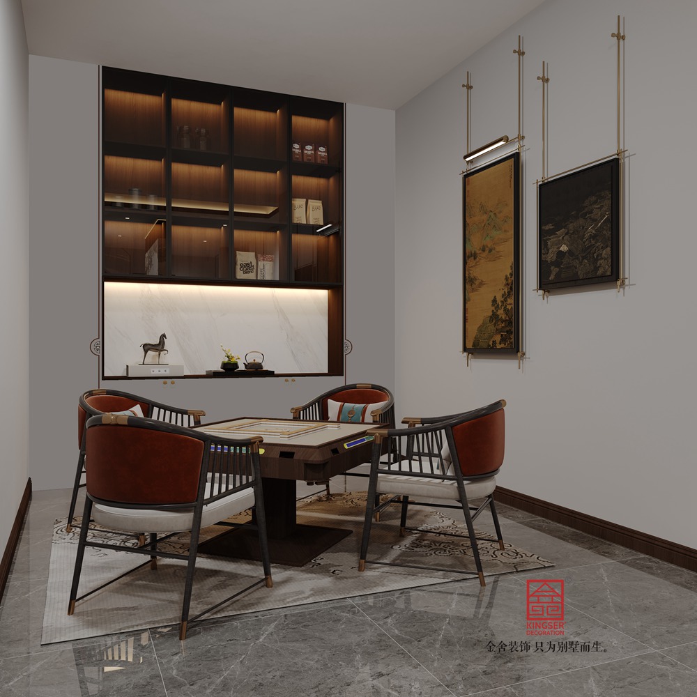 金地閱峯180平米新中式風格裝修-茶室