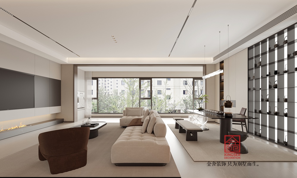 高新苑269平米現(xiàn)代雅奢裝修-客廳