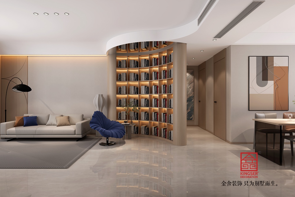 錦江府150平米現(xiàn)代簡約裝修-客廳