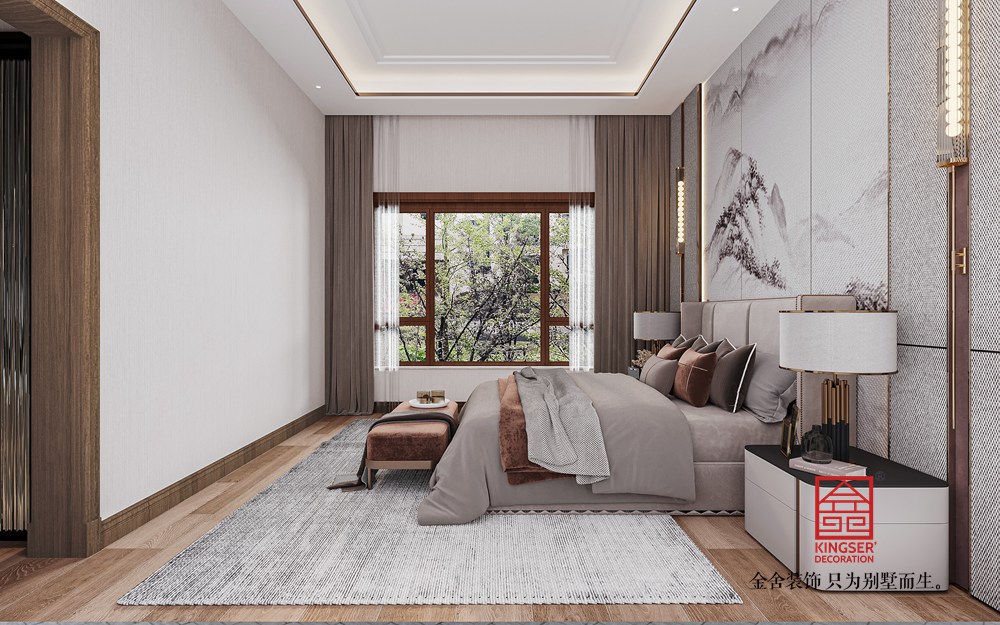 榮盛御府360平米新中式風(fēng)格裝修-臥室