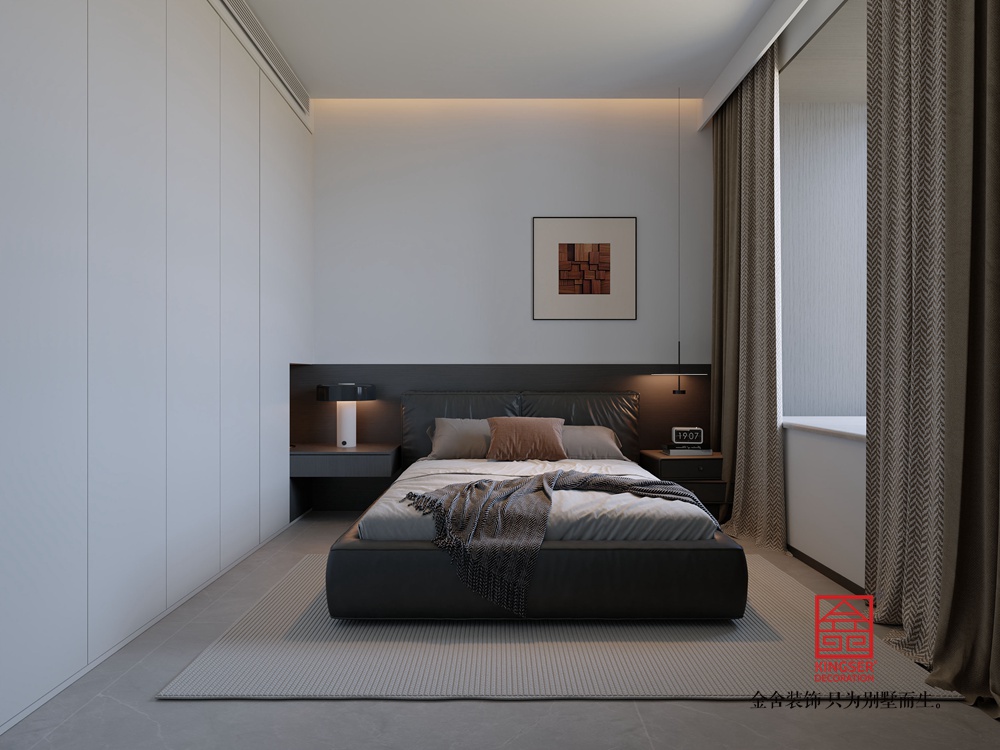 東創(chuàng)鉑悅府134平米意式極簡風(fēng)格裝修-臥室
