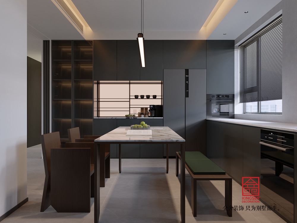 東創(chuàng)鉑悅府134平米意式極簡風(fēng)格裝修-餐廳