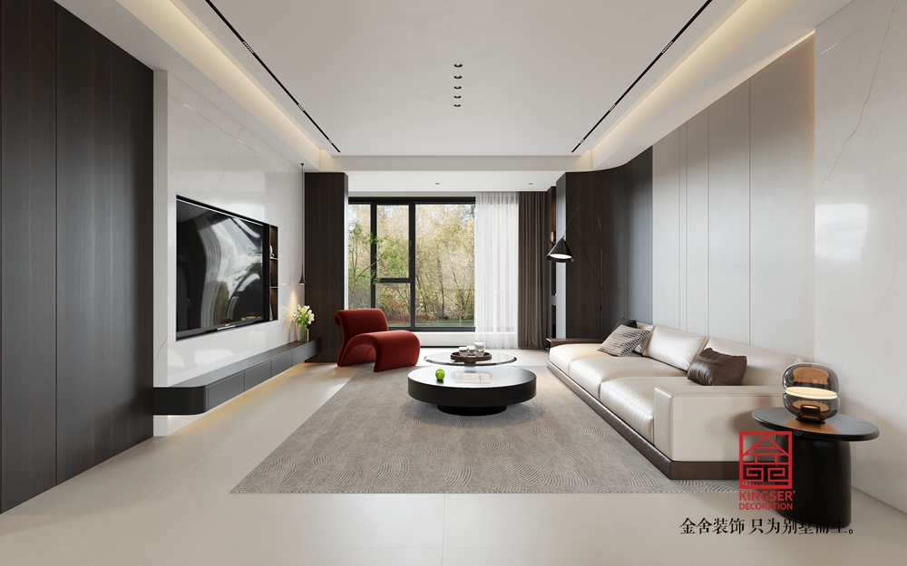 榮盛御府187平米意式風(fēng)格裝修-客廳