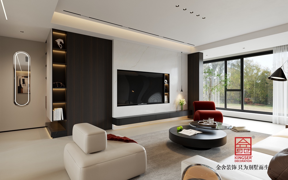 榮盛御府187平米意式風(fēng)格裝修-客廳