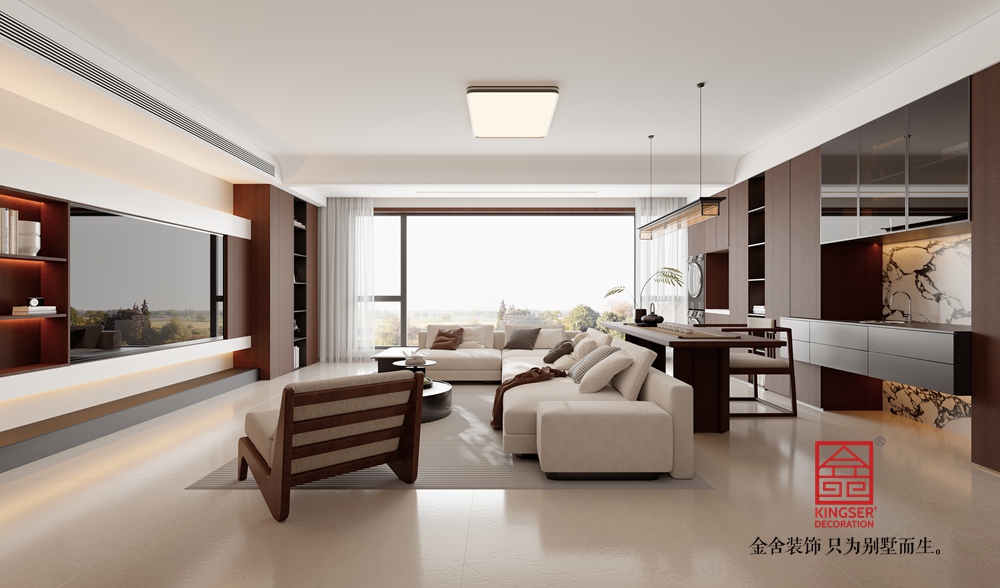 國(guó)和天禧159平米現(xiàn)代簡(jiǎn)約風(fēng)格裝修-客廳