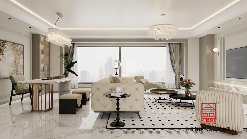 高薪苑269平米法式風(fēng)格裝修-客廳