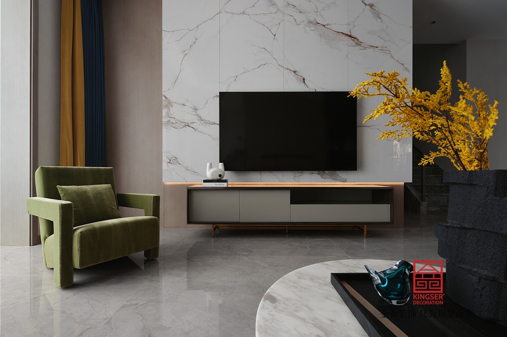 碧桂園340平米意式輕奢風(fēng)格裝修-客廳