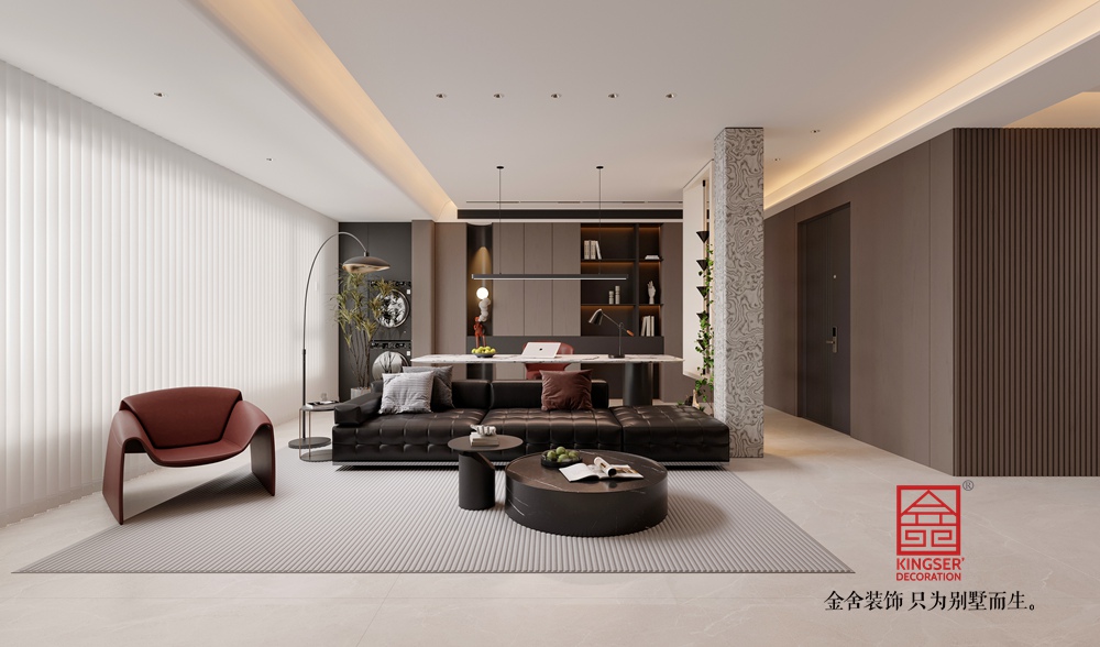 云和賦135平米意式輕奢風(fēng)格裝修-客廳